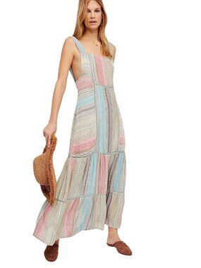 free people feeling groovy maxi dress pink Feeling Groovy Maxi Foil Dress